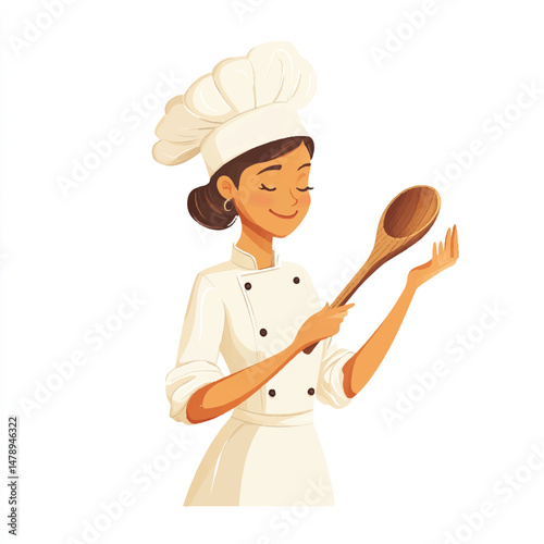 chef in uniform with toque blanche