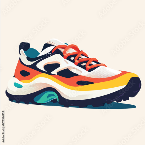 chunky sneakers with bright laces