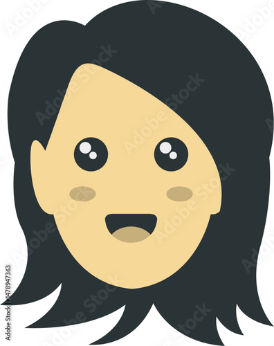 Cute Kawai Female Face Element