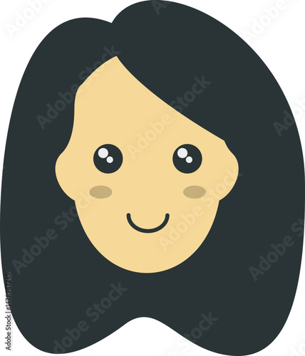 Cute Kawai Female Face Element