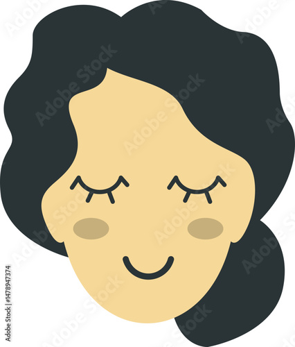 Cute Kawai Female Face Element