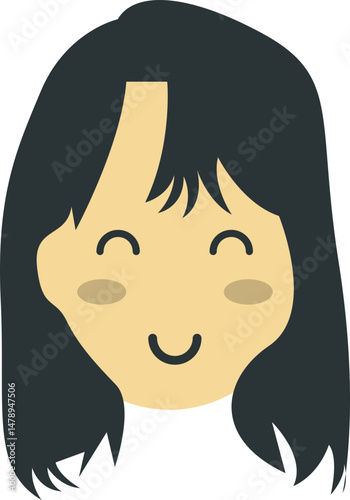 Cute Kawai Female Face Element