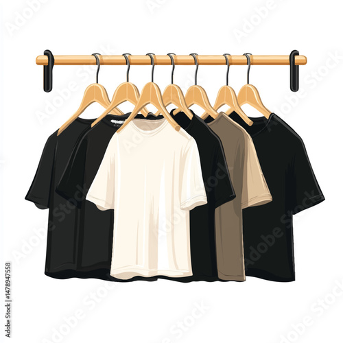 clothes hanger rack with a few shirts