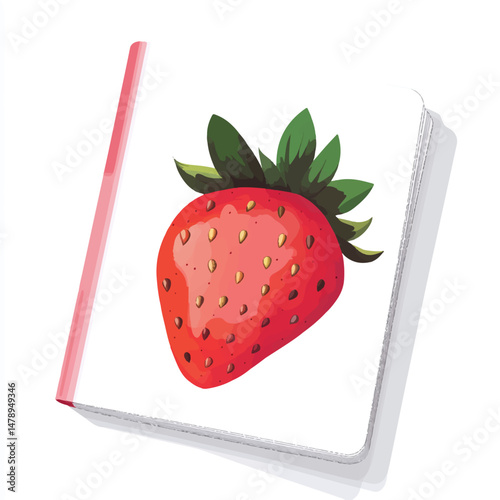 cute notebook cover with strawberry face