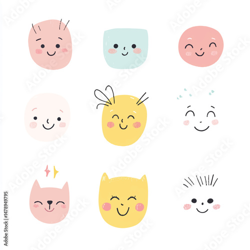 Wallpaper Mural a cute aesthetic pastel facess Torontodigital.ca