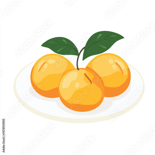 a cute Apricot fruit on plate
