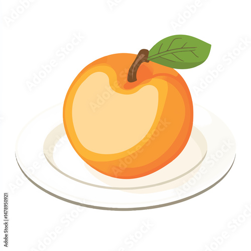 a cute Apricot fruit on plate