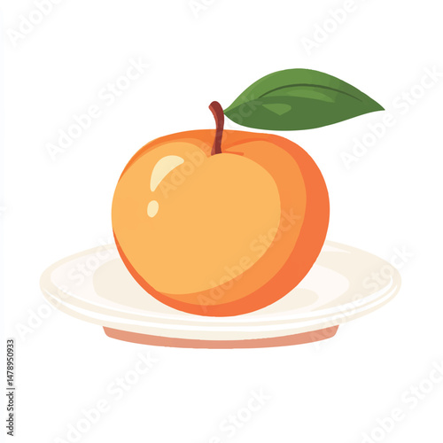 a cute Apricot fruit on plate