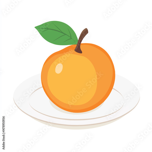 a cute Apricot fruit on plate