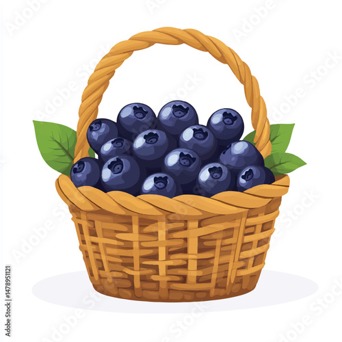 a cute Blueberry fruit on basket
