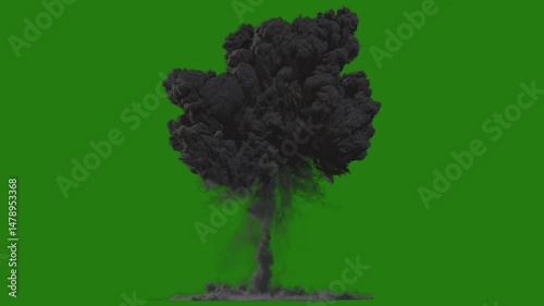 Massive Explosion on Green Screen - High-Impact Visual Effect, The video element of on a green screen background, Ultra High Definition, 4k video, on a green screen background.
