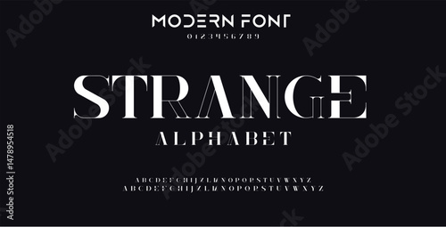 Creative Outline Double line monogram alphabet and tech fonts. Lines font regular uppercase and lowercase. Vector illustration.