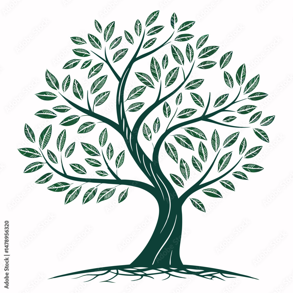 Obraz premium Tree Vector Art Adobe Illustrator Artwork