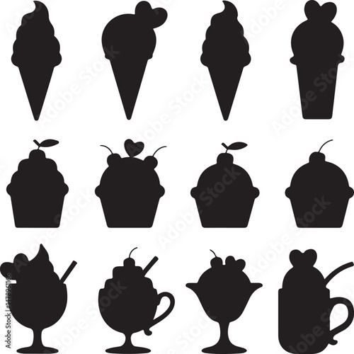 Classic Ice Cream Cone Silhouette

Ice Cream Sundae Vector Design

Popsicle on a Stick Silhouette

Ice Cream Truck Vector Illustration

Melting Ice Cream Scoop Silhouette