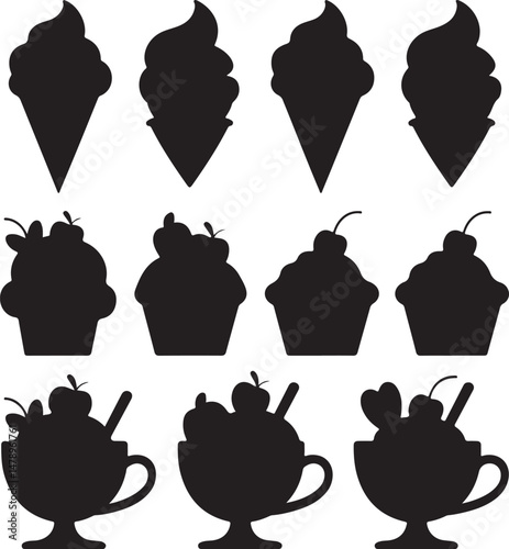 Classic Ice Cream Cone Silhouette

Ice Cream Sundae Vector Design

Popsicle on a Stick Silhouette

Ice Cream Truck Vector Illustration

Melting Ice Cream Scoop Silhouette