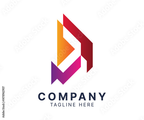 Abstract Colorful Geometric Property Logo for Business Branding