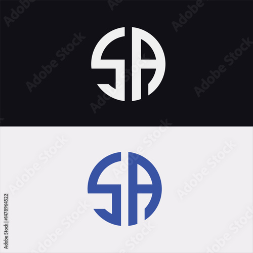 Abstract Circular SA Monogram Logo Design