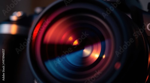 Captivating camera lens Vibrant reflections abound