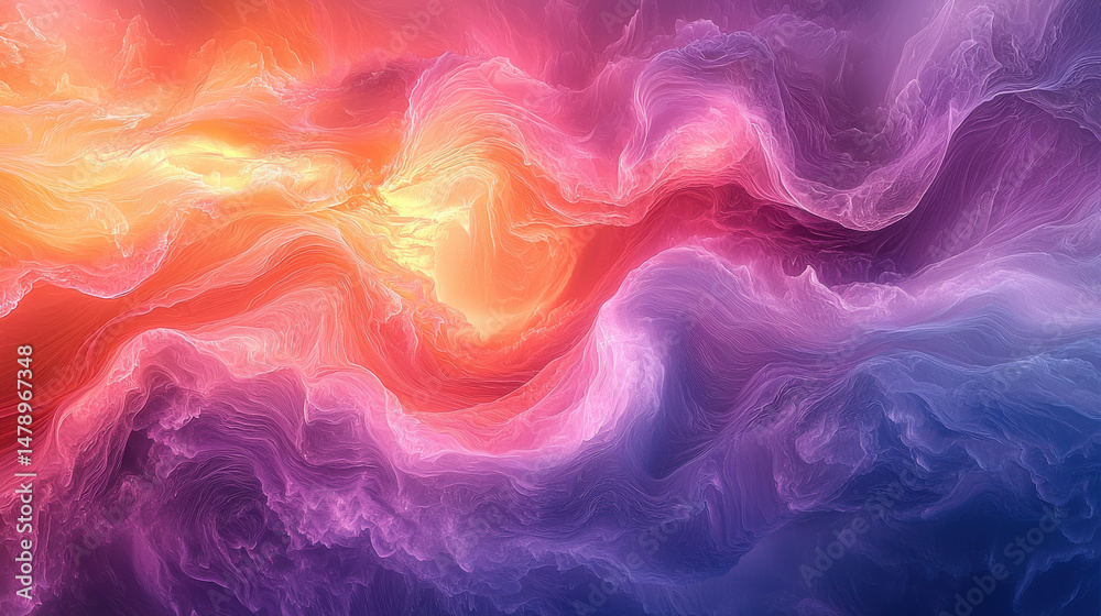 Obraz premium A mesmerizing canvas of vibrant, pastel hues swirling and undulating, creating a sense of fluidity and dynamism. Generative AI art at its finest, capturing the essence of abstract aesthetics 