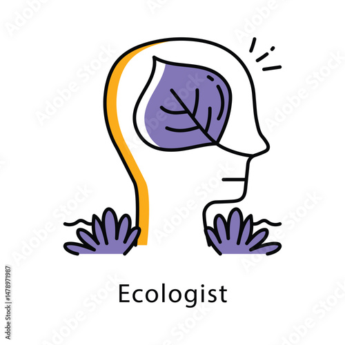 Ecologist Vector Filled Outline Style icon. Eps 10 File