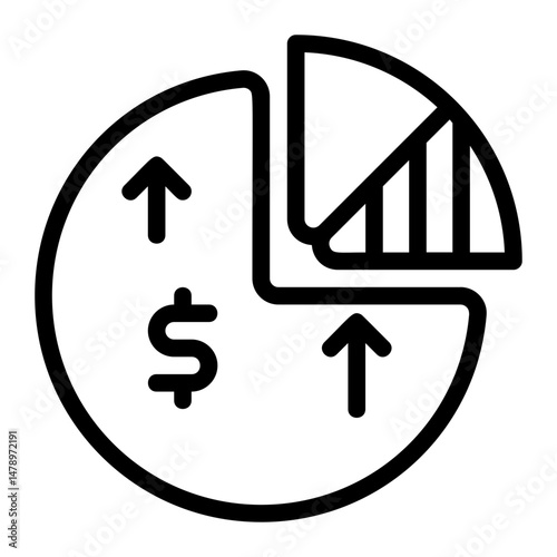Profit margin Line Icon
