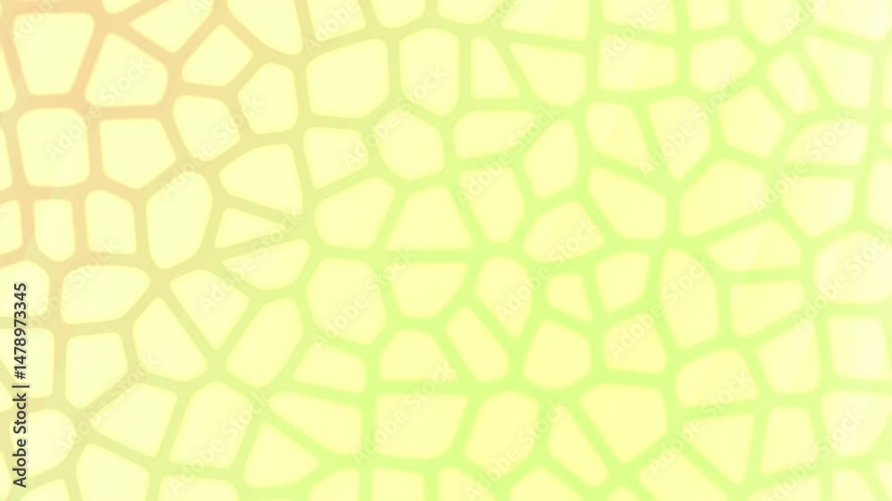 Abstract background with pastel yellow and green gradient, featuring a network of irregular shapes resembling a mosaic or tessellated pattern.