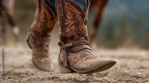 Western Boots on Dusty Trai...