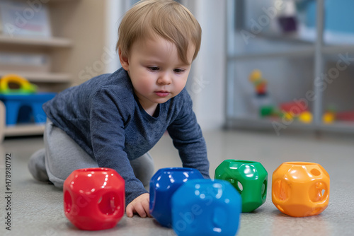 Neurodivergent autism workplace. Cognitive difference awareness. ADHD education. Dyslexia awareness. Neurodevelopment. Child playing in therapy room environment