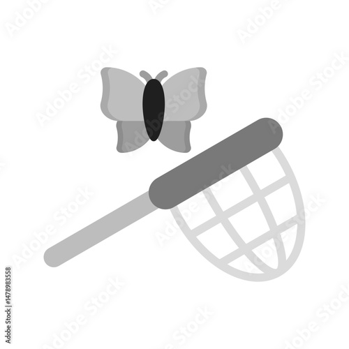 Catching Butterflies icon vector image. Suitable for mobile apps, web apps and print media.