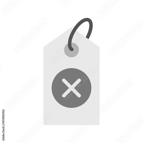 Delete Tag icon vector image. Suitable for mobile apps, web apps and print media.