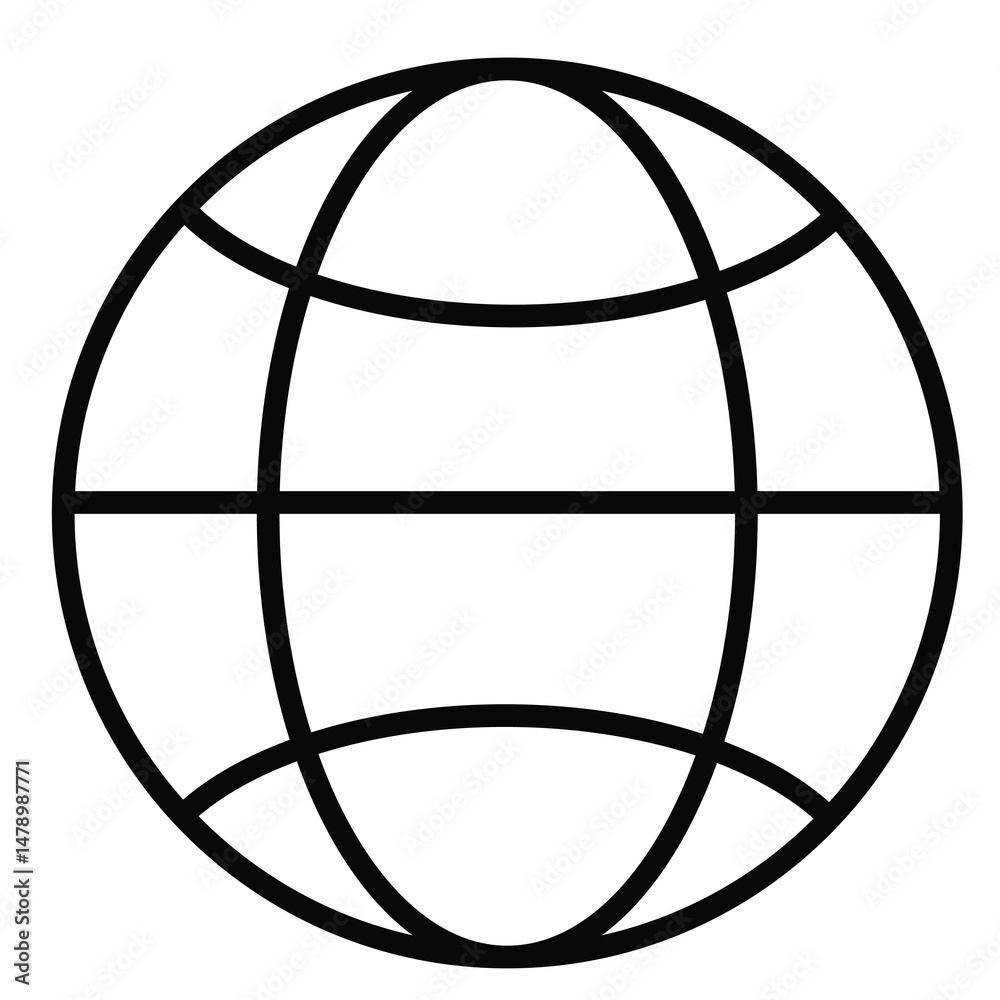 Naklejka premium Cute cartoon hand drawn vector Globe outline.