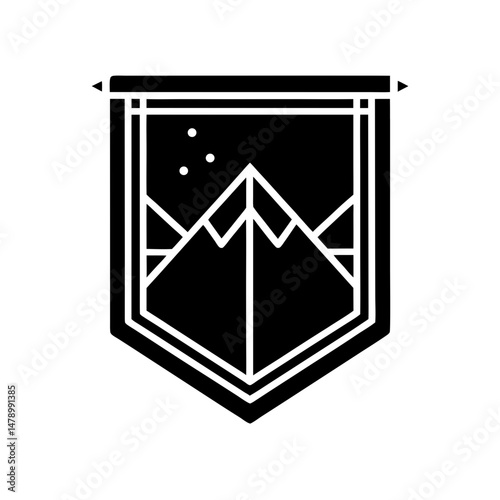 Cuadro en lienzo Sloped Panel Banner Icon Silhouette Vector Illustration