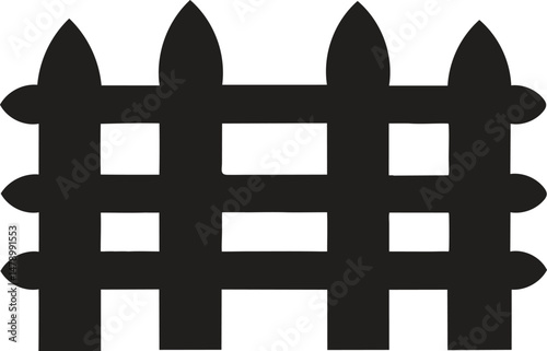 Fence black silhouette, wooden fence vector