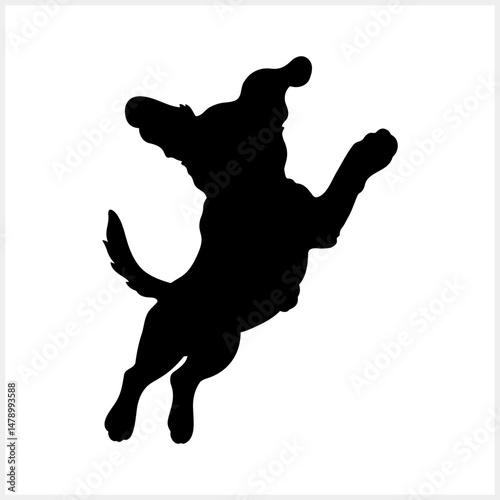 Doodle dog isolated. Cartoon stencil vector stock illustration