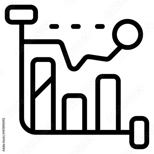 Bar Chart Line Icon