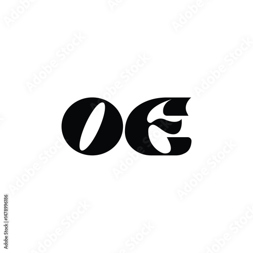 OE monogram logo design letter text name symbol monochrome logotype alphabet character simple logo