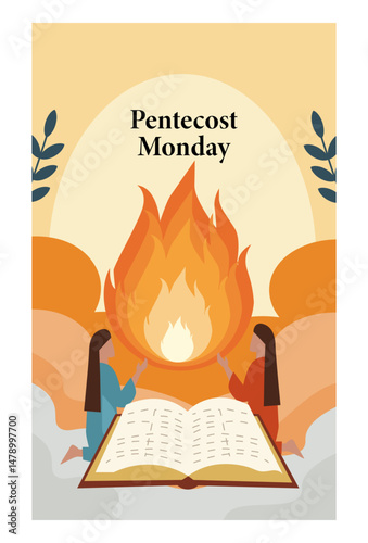 Pentecost Monday Descent of the Holy Spirit Vector Art-03