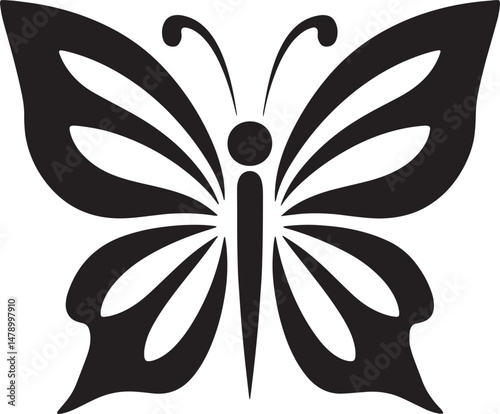 Elegant Butterfly Silhouette with Intricate Wings
