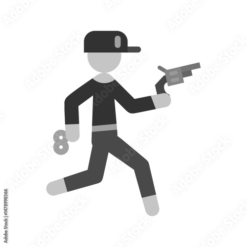Running Cop icon vector image. Suitable for mobile apps, web apps and print media.
