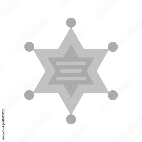 Sherrif Badge icon vector image. Suitable for mobile apps, web apps and print media.