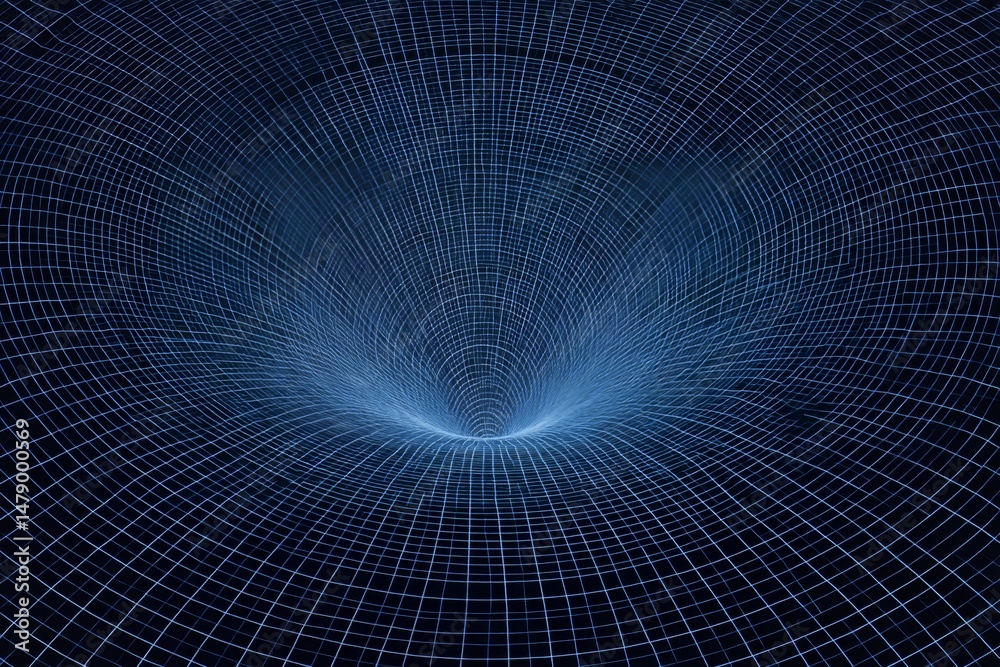 Fototapeta premium Abstract depiction of a space-time vortex.