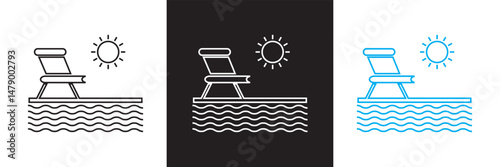 Resort icon. Vector illustration. isolated on white and black background. EPS 10