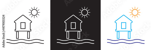 Resort icon. Vector illustration. isolated on white and black background. EPS 10