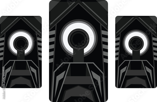 Modern Sound Box Speaker Vector Illustration – Isolated on White Background
