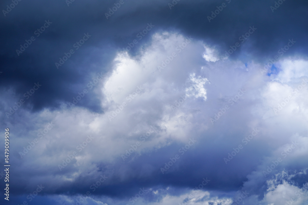 Obraz premium sky and white clouds. Beautiful blue sky clouds for background. Blue Sky with Fluffy White Clouds on a Sunny Summer Day.
