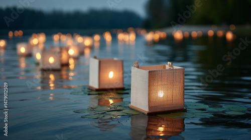 Floating Lanterns on Water ...