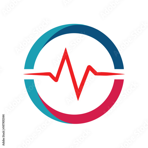 Free Download Heartbeat in Circle Vital Signs Logo - GFXLoad