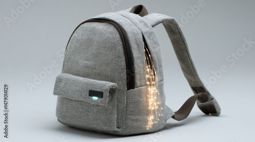 Light Grey Backpack with LE...