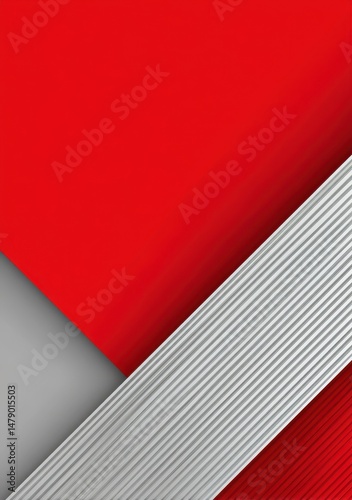 Abstract geometric design with red and gray planes.