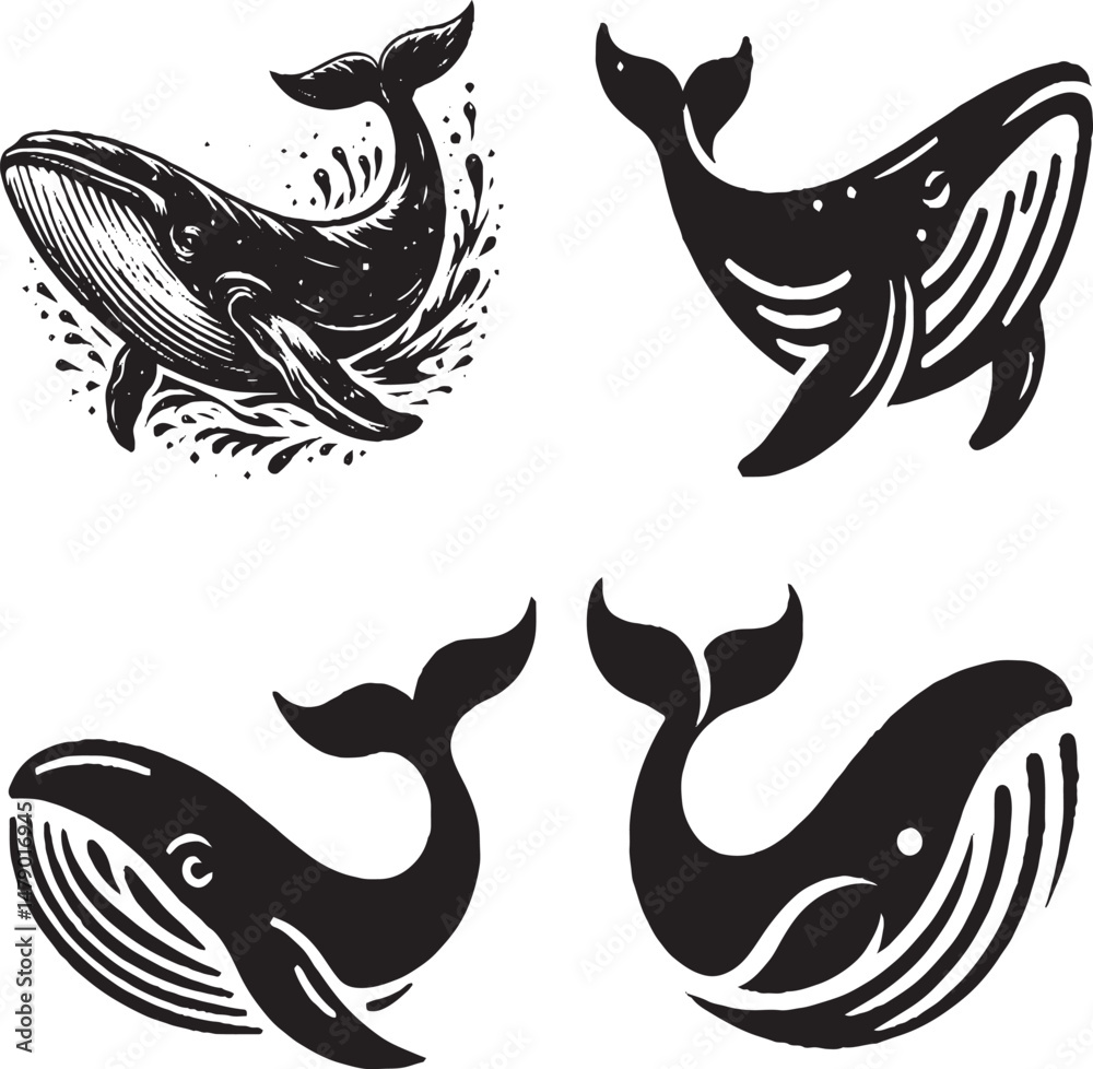 Obraz premium Majestic Whale - Giant Marine Mammal of the Ocean with Grace and Power